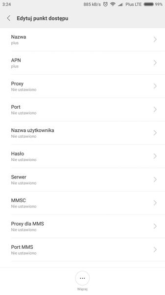 Ustawienia APN w telefonie