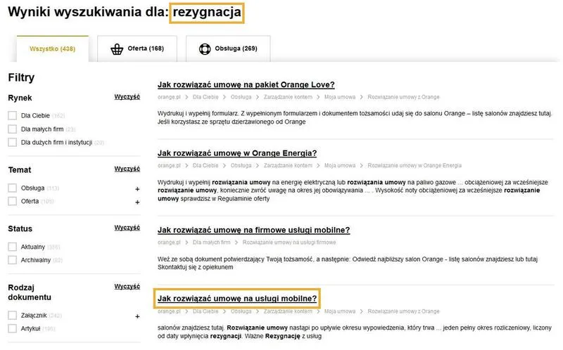 Wypowiedzenie umowy Orange