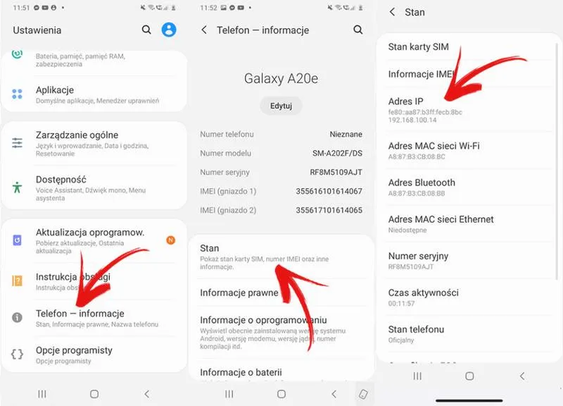 Zmiana adresu IP w smartfonie